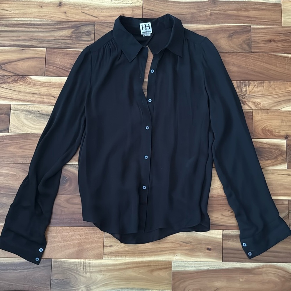 Haute Hippie Button Up Blouse With Open Back - image 1